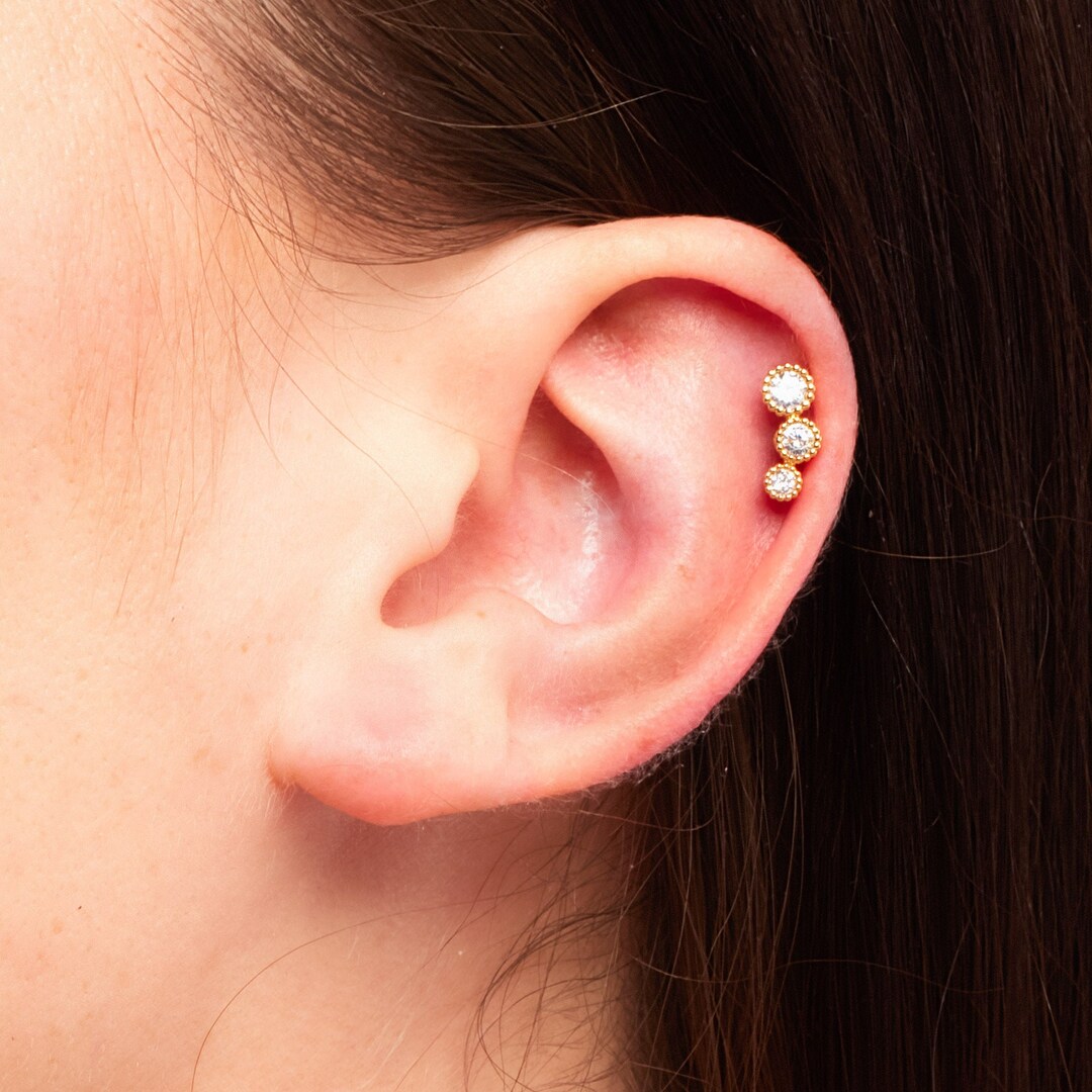Pendiente tragus de oro, pendiente helix dorado, espárrago de cartílago