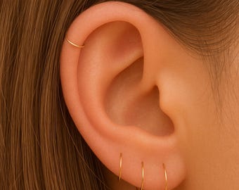 Tiny Gold Hoop Earrings | Gold Filled Hoops | Small Cartilage Hoop | Dainty Gold Tragus Hoop | Minimalist Everyday Tiny Hoop Earrings