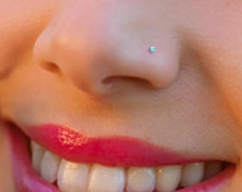 Tiny Turquoise Sterling Silver 1mm Nose Stud, Nose Ring, Silver Nose Stud, Turquoise Nose Ring, Turquoise Nose Stud, Tiny Nose Ring, SN5