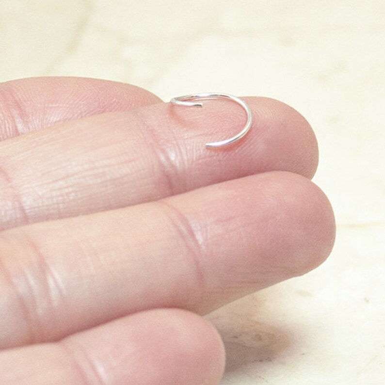22 Gauge Sterling Silver Nose Hoop Tragus Hoop Cartilage Hoop Silver Tragus Ring Silver Cartilage Ring Thin Nose Hoop