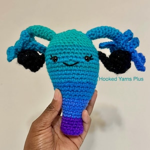 Uterus Crochet Plush, Crochet Uterus, Uterus with Ovaries and Fallopian Tubes Plush, OB/GYN Doula Midwife graduation gift, Happy Uterus Gift