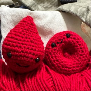 Red Blood Cell Crochet Plush Blood Drop Amigurumi