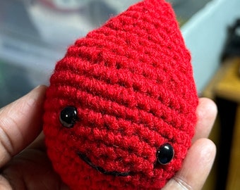 Red Blood Cell Crochet Plush Blood Drop Amigurumi