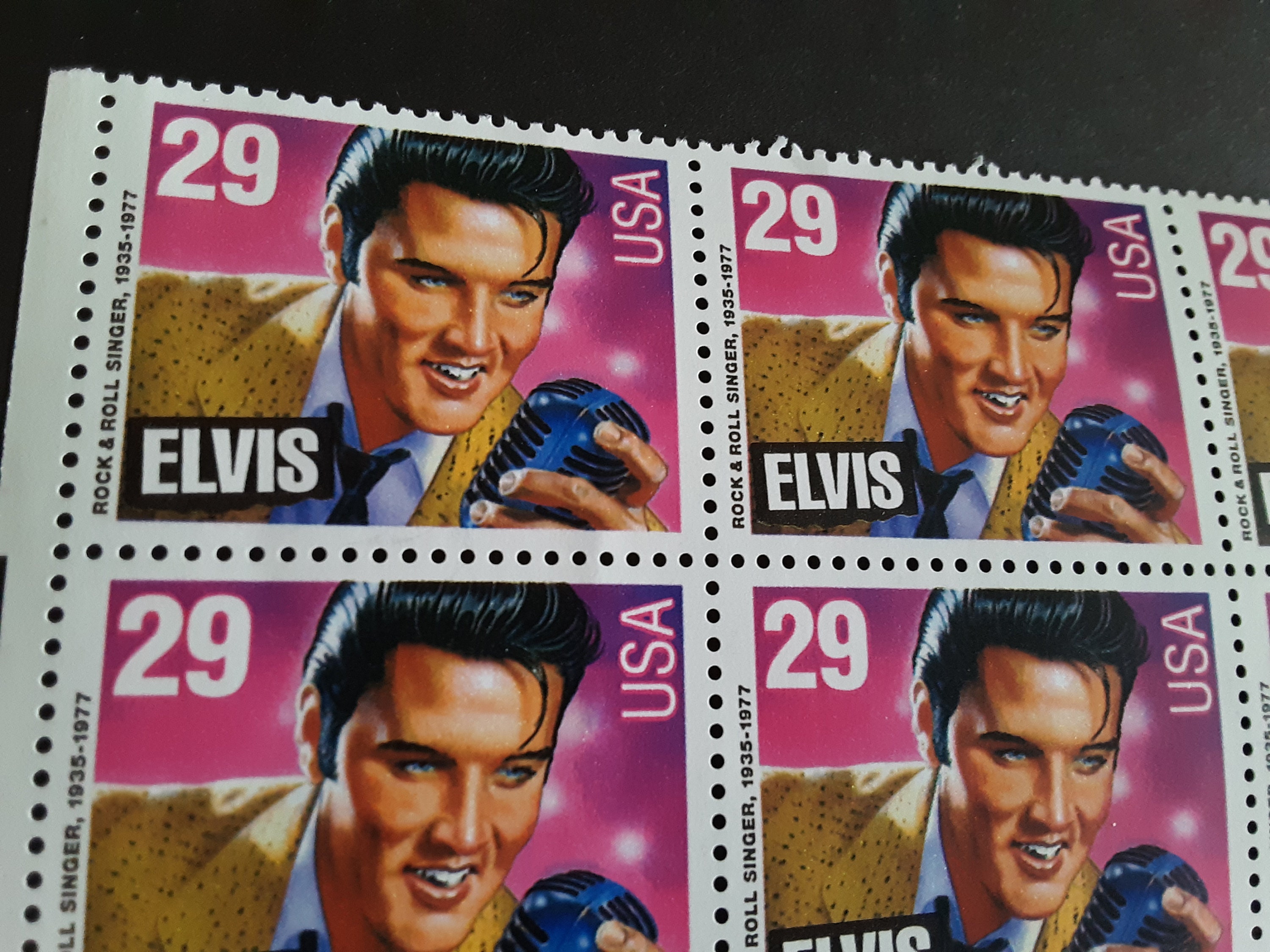 Vintage 1992 Elvis Presley 29 Cent Stamp's Unused Block Etsy