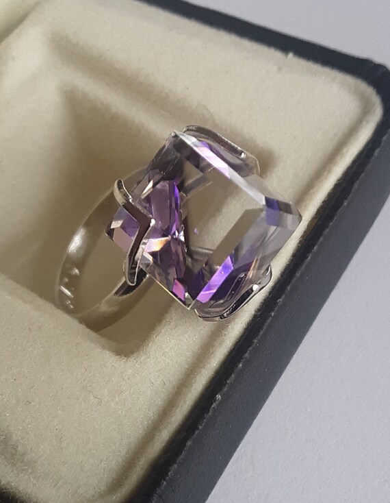 Rare 1970s Sarah Coventry Purple Crystal Cube Prism Ring | Etsy