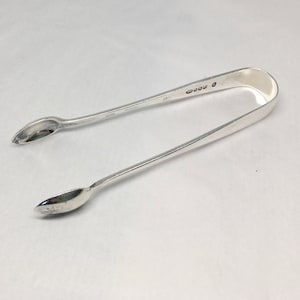 sugar tongs, John Round, Sheffield, England, silver plate, antique
