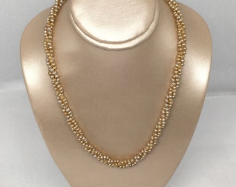 Vintage, mid-century necklace , Sweet helix of 2mm faux pearls