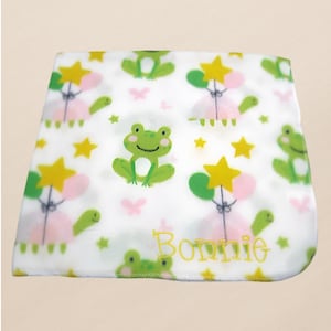 Baby Blanket Personalized Turtle Frog Fleece Blanket Lightweight Animal Baby Blanket Custom Newborn Shower Gift Gender Neutral Keepsake