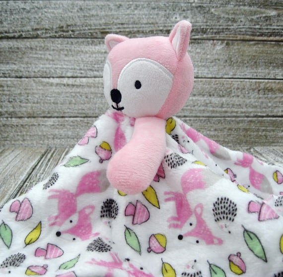 Personalized Fox Baby Lovey Fox Plush Blankie Personalized Security Blanket Stuffed Animal Blanket Plush Baby Fox Toy Baby Girl Fox Lovey Etsy