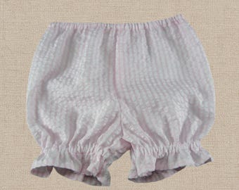 Mutandine a balze in seersucker per bambina, copripannolino rosa, blu e verde, pantaloncini per neonata, completo estivo, vestiti per neonata, regalo per baby shower.