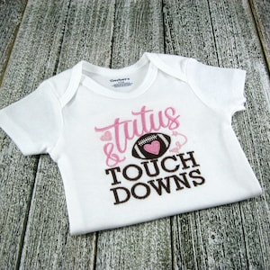 Tutus & Touchdowns Girls Bodysuit Daughter Football Bodysuit Girls Football Outfit Baby Girl Football Baby Outfit Infant Girl Football