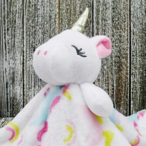 Personalized Baby Unicorn Lovey Unicorn Plush Blankie Personalized Security Blanket Stuffed Animal With Blanket Plush Baby Toy Unicorn