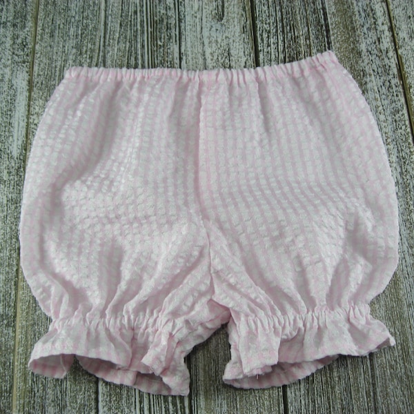 Infant Girl Seersucker Ruffled Bloomers Seersucker Bloomers Baby Seersucker Shorts Seersucker Bummies Bloomers For Baby Girl Ruffle Bloomers