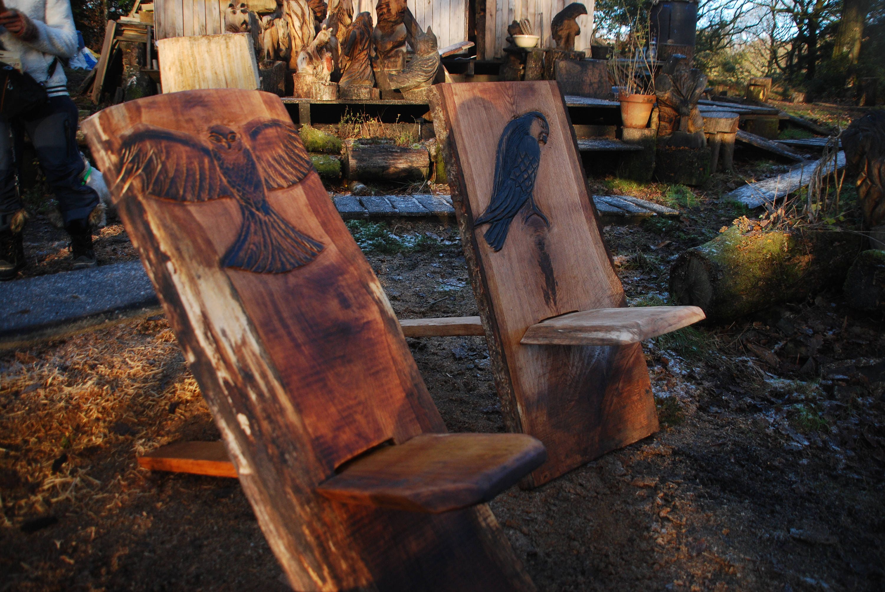 Hand Carved Viking Chairs Stargazing Chairs With Original Art Etsy