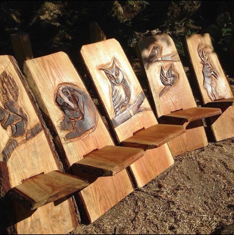 Hand Carved Viking Chairs Stargazing Chairs With Original Art Etsy UK
