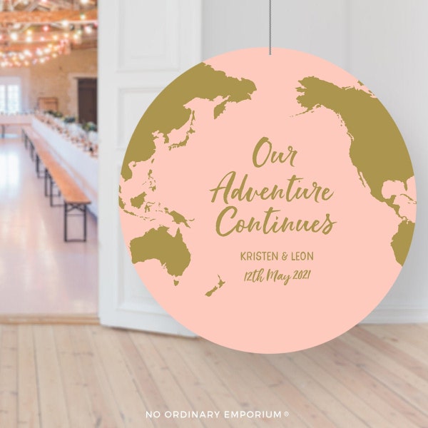 Globe-Style Welcome Wedding Sign, Round Travel Theme Wedding Sign, Destination Wedding, Alternative Guestbook Sign, Unique Wedding Decor