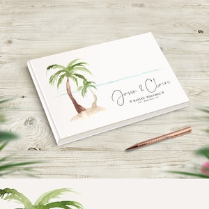 Beach Wedding Guest Book, Travel Theme Guestbook, Destination Wedding, Tropical Wedding Decor
