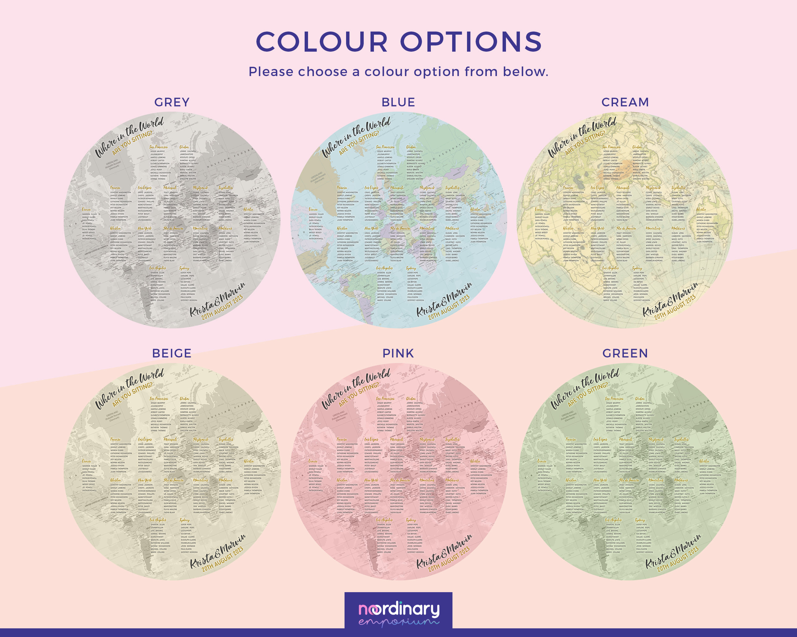 Globe Seating Chart Flat Circular Map Table Plan World Etsy UK