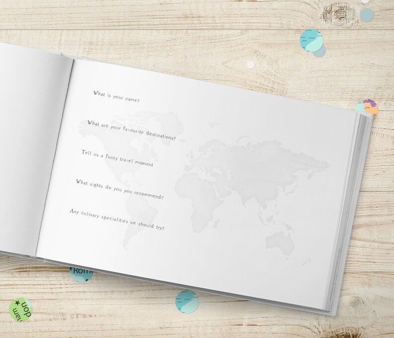 Travel Wedding Guestbook Custom Atlas Guest Book Honeymoon | Etsy UK