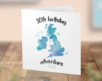 30th Birthday in the UK Card, Surprise Trip UK, Scratch Reveal Card, Surprise 30th Reveal, Scratch Off Card, Gift idea 31st 32nd 33rd 34th