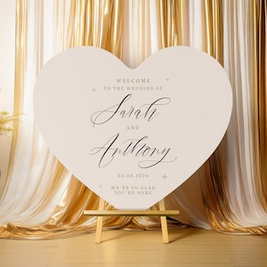 Heart Shaped Welcome Sign, Elegant Wedding Sign, Engagement Party Sign, Shaped Foam Board, Retro Quirky Unique Wedding Decor