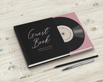 Record Wedding Guest Book, Vinyl Music Theme Guestbook, Festival, Rock, Favourite Song, Wedding Soundtrack, Alternative Unique Wedding Decor