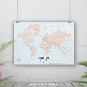 Push pin world map, Places we've been, Detailed world pin board, Traveller couple wedding anniversary gift, Bucket list, Personalised Custom