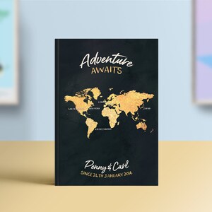 Adventure Awaits Bucket List Journal, Travel Notebook, Personalised Book, Traveller Gift, Places We've Been, Customisable Travel Journal image 2