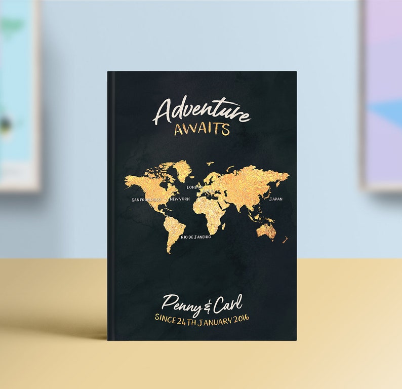 Adventure Awaits Bucket List Journal, Travel Notebook, Personalised Book, Traveller Gift, Places We've Been, Customisable Travel Journal image 2