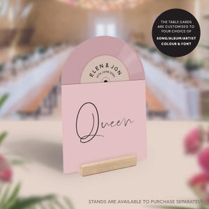 Record Table Cards, Music Theme Wedding Table Names, Vintage Vinyl Style Cards, Songs Artist Rock Table Numbers, Arched Table Cards