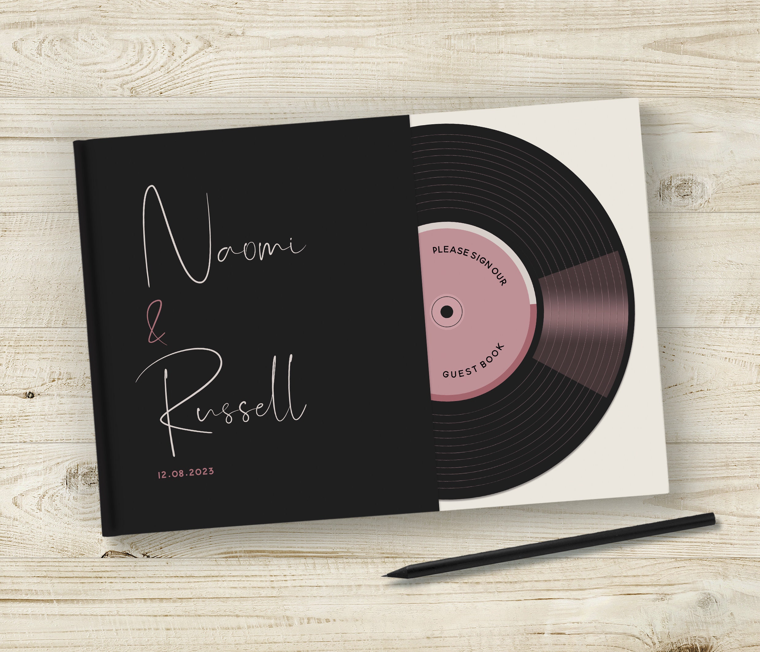 Record Wedding Guest Book Vinyl Music Theme Guestbook Etsy UK