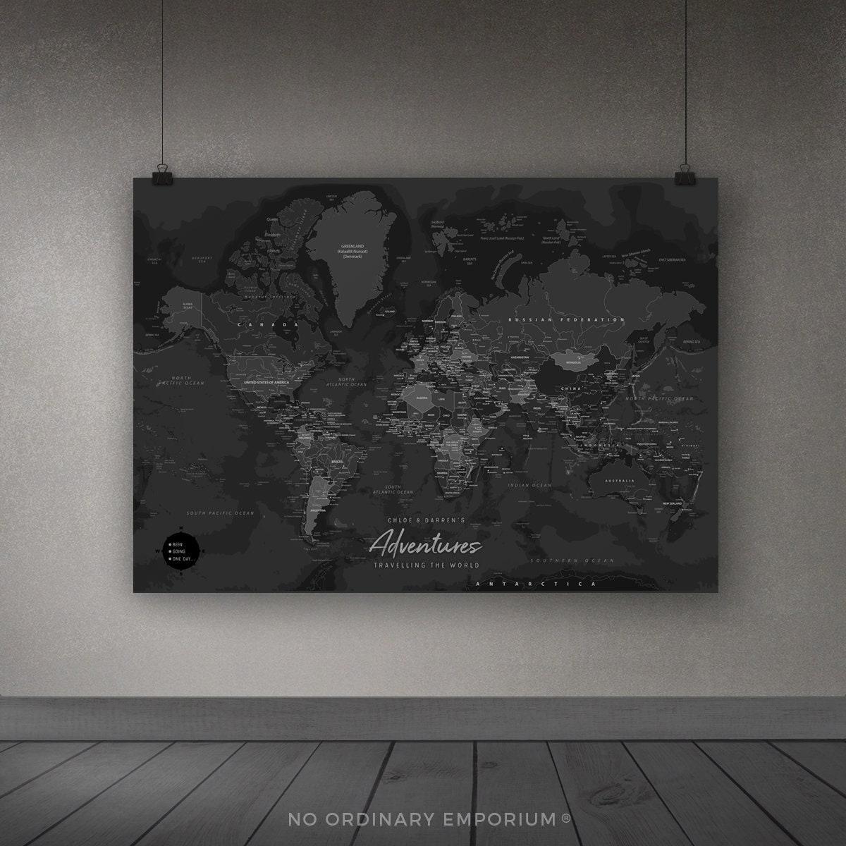 Map Pin Gray Dark Grey World Map Pin Board, Travel Map Push Pin, Places We've Been ...