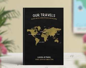 Travel Journal, Travel notebook personalised, Travel diary A5, Travel journal scrapbook, Adventures journal Australia, Writing Journal, Map