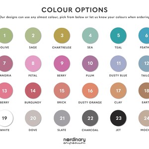 a collection of color options, including shades of green, blue, purple, and brown, along with their corresponding names. The color options are presented in a grid format, with each row representing a different color and each column representing a different name. The image does not contain any text that can be described in fewer than 500 characters.