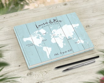 Travel Wedding Guestbook, Travel Theme Wedding, Sky Blue, Baby Blue, Guest Book Alternative, Best Selling Guestbook, No Ordinary Emporium
