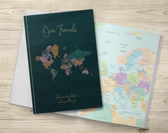 Travel Journal With Maps: Couple Traveller Book Gift