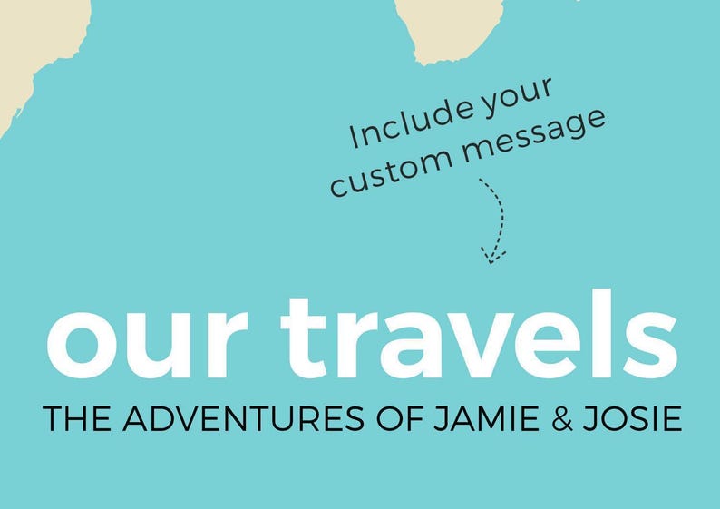 Our adventure map, Our journey map, Couples travel map, Going traveling gift, Gap year gift, Family travels gift, Moving country gift zdjęcie 2