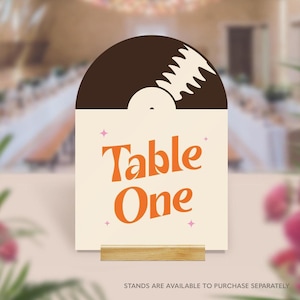 Funky Retro Record Table Cards