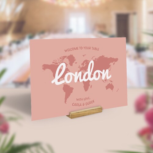 Travel Table Names Country Map Table Cards Travel Theme Etsy