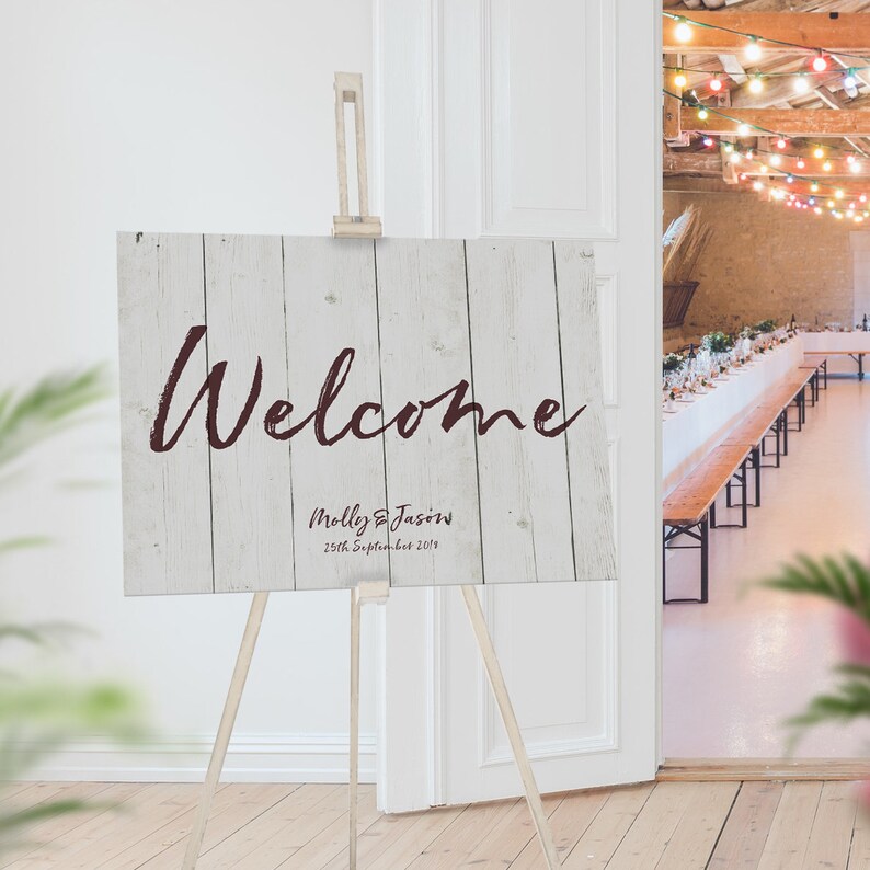 Welcome Wedding Sign, Welcome Board Signs, Large Menu Board, Order of Day, Wood Look Print, Printable Program Sign, DIY Service, PDF Events image 5