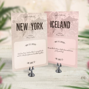 Places Travelled Table Names, Travel Theme Wedding, Travel Table ...