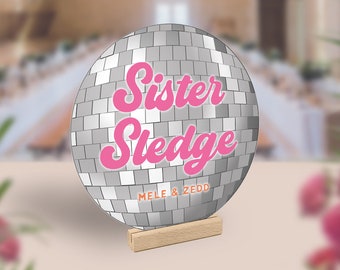 Disco Table Cards, Retro Wedding Table Names, Groovy Table Signs, Round Table Cards, Songs Artist Rock Table Numbers, Unique Wedding Decor