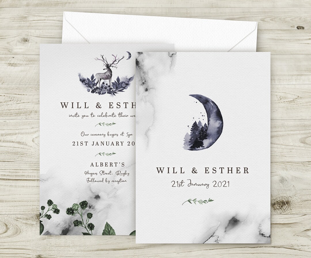 Forest Wedding Winter Woodland Wedding Invitations Magical - Etsy