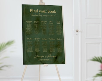 Bookish Wedding Table Plan, Book Lovers Wedding Seating Chart, Literary , Our Story Begins, Theme Wedding Favourite Authors Bookworms