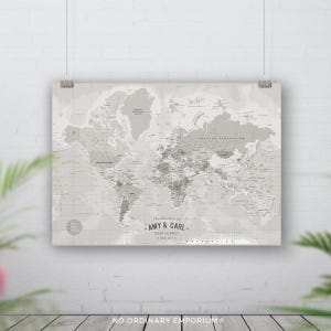 World Map Pin Board, Personalised Push Pin Map, Travel Pin Board, Pinable World Map, Couples Places We've Been Map, Travel Lover Gift