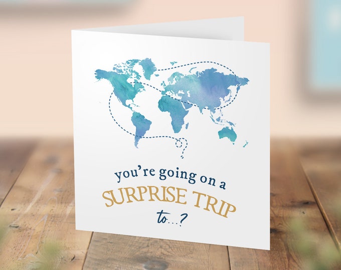 Time for an adventure, Scratch reveal card, Surprise Trip Card, Surprise Birthday, Holiday reveal card, Travel theme cards, Gift card