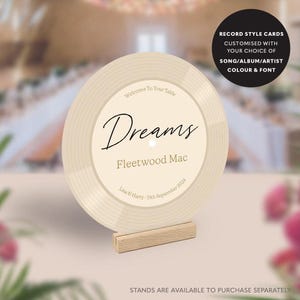 Round Record Style Table Cards, Vinyl Music Theme Wedding Table Names, 60s 70s Music, Songs Artist Rock Table Numbers, Unique Wedding Decor