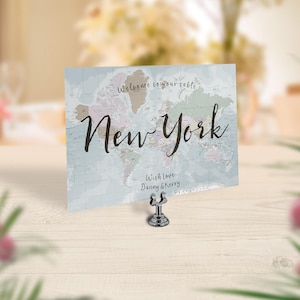 Vintage Map Table Cards, Travel Wedding Table Names, Adventure Wedding, Vintage Blue Wedding, Blue Travel Table Numbers, Destination Cards