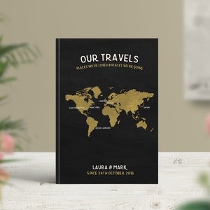 Bucket List Travel Journal, Travel Notebook, Travel Journal, Personalised Travel Book, Travel Couple Wedding, 1st Anniversary Gift