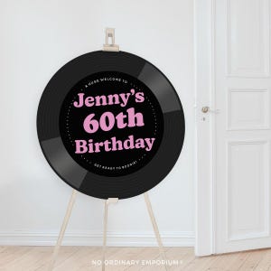 Record Birthday Sign, Vinyl Welcome Sign, Music Theme Wedding Guestbook, 40th 50th Birthday, Band Artist DJ Disco Round Wedding Unique Decor